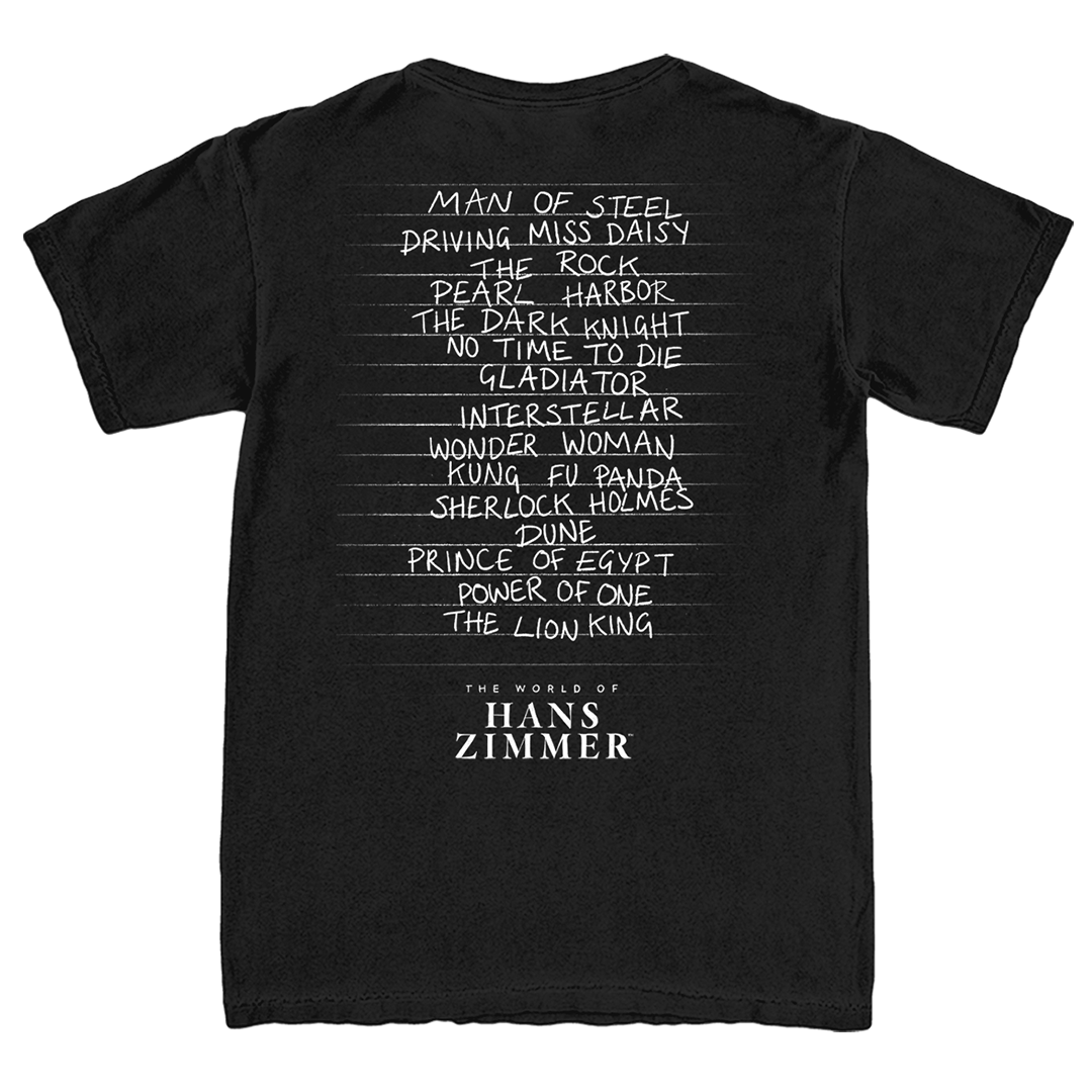 Setlist Tee - Black – Hans Zimmer US